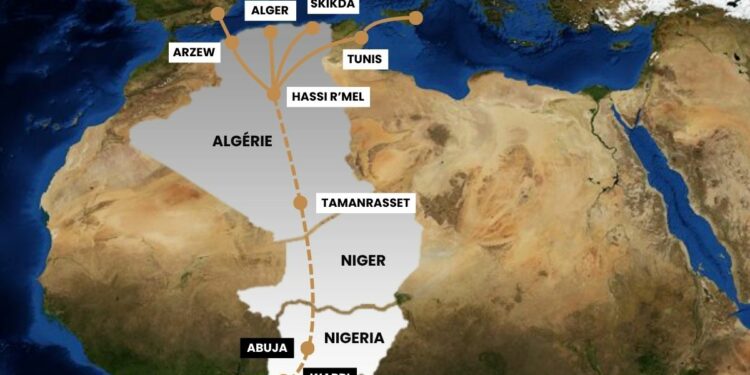Travaux trançon du Gazoduc transsaharien Algérie, Niger, Nigeria