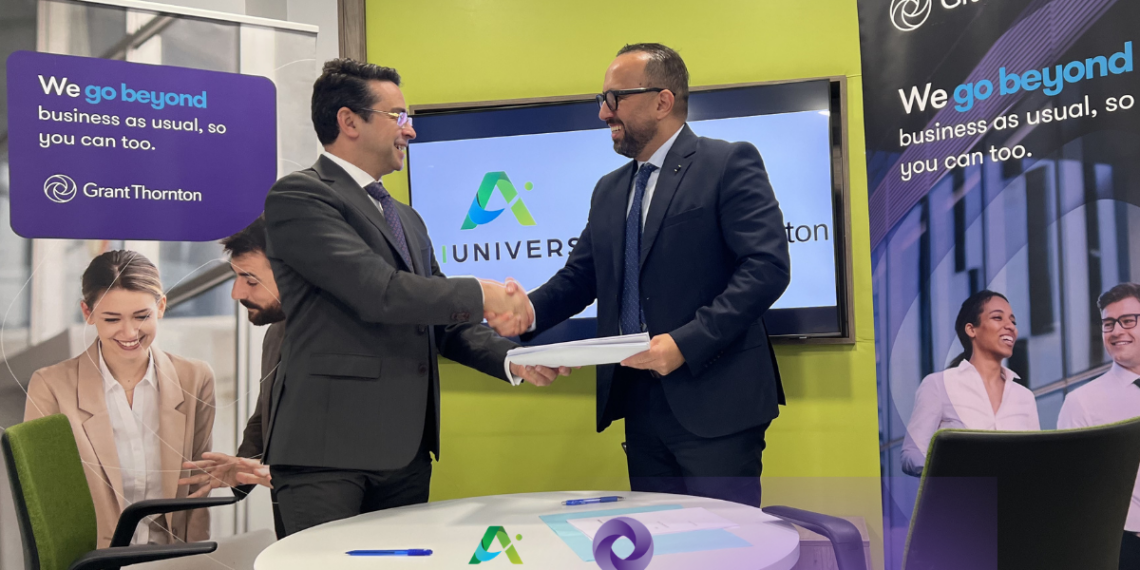 Signature du partenariat stratégique entre AIUNIVERS et Grant Thornton Algeria pour accompagner la transformation numérique du secteur financier algérien.