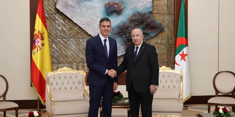 Abdelmadjid Tebboune et Pedro Sanchez lors de leur rencontre consacrée à la coopération économique entre l’Algérie et l’Espagne.