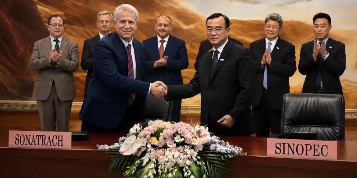 Sonatrach Sinopec lors de la signature d’un nouveau protocole de coopération énergétique