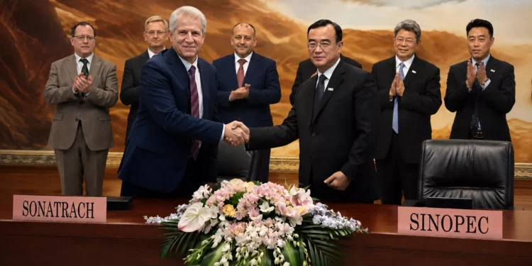 Sonatrach Sinopec lors de la signature d’un nouveau protocole de coopération énergétique