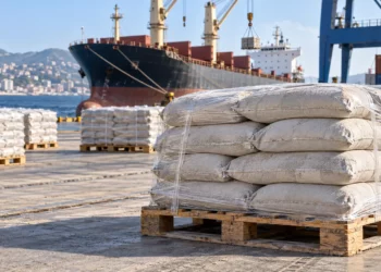 Port de Ténès lors d’une exportation de ciment et de clinker vers l’Europe