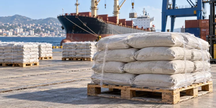 Port de Ténès lors d’une exportation de ciment et de clinker vers l’Europe