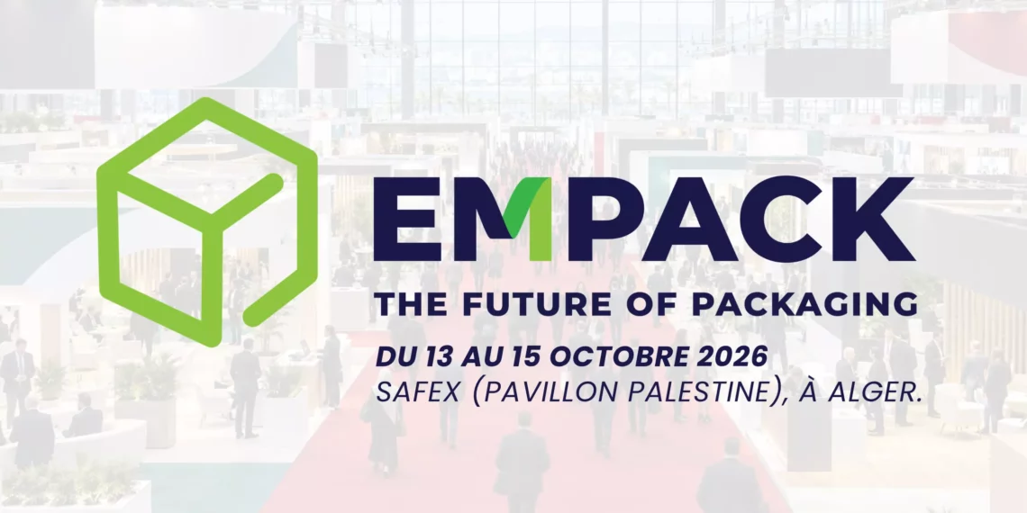 Visuel officiel du salon Empack Algeria 2026, consacré aux technologies de l'emballage à Alger.
