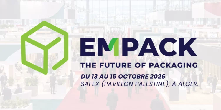 Visuel officiel du salon Empack Algeria 2026, consacré aux technologies de l'emballage à Alger.